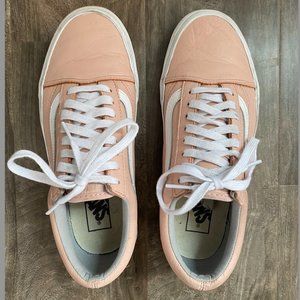 Vans Women's Old Skool Pink Leather Shoes Size 8